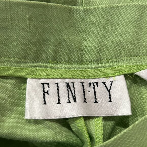 Finity Green Silk Linen Side-Zip Pants Size 8 Lightweight Elegant Trousers - Picture 5 of 9